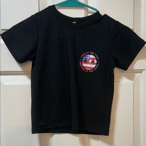 Kids Black T-Shirt with Patriotic Emblem